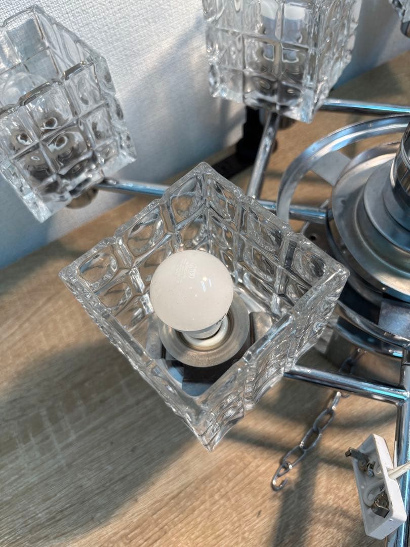 アンプール 8灯 シーリングライト シャンデリア 【中古】