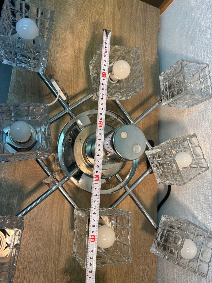 アンプール 8灯 シーリングライト シャンデリア 【中古】