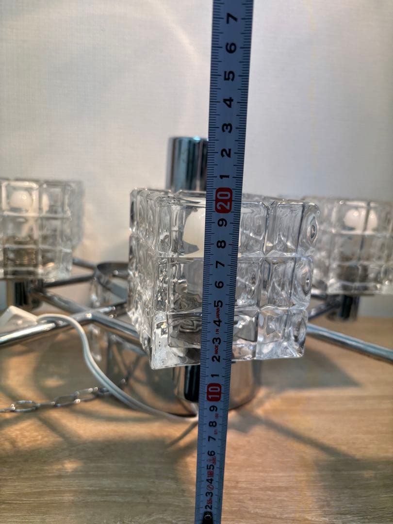 アンプール 8灯 シーリングライト シャンデリア 【中古】