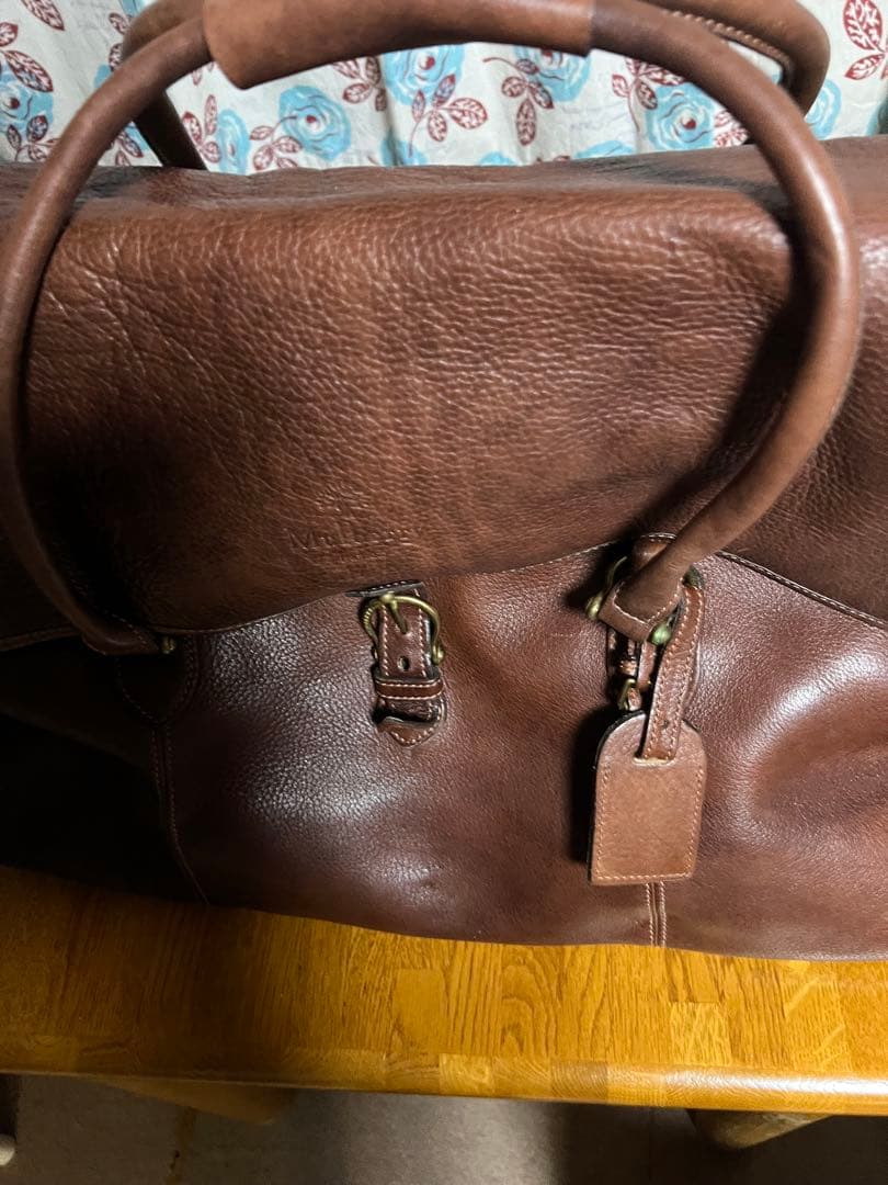 Mulberry マルベリー　ブラウンレザー ボストンバッグ