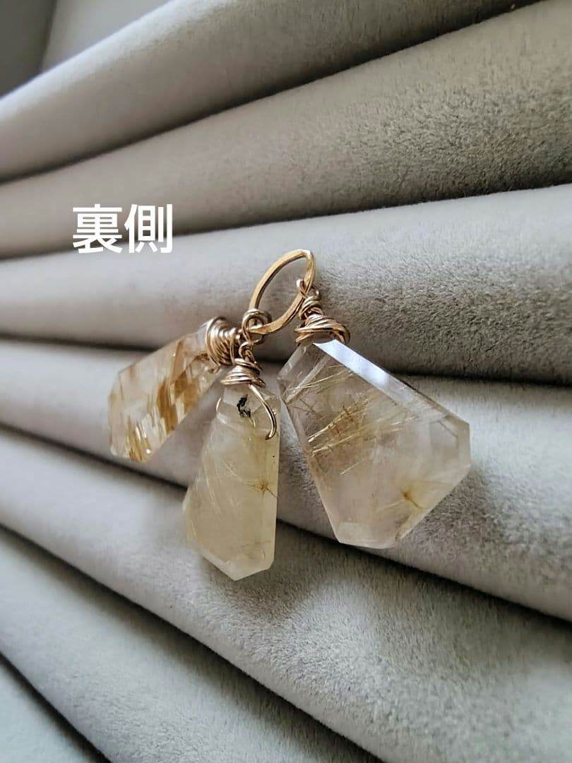 【087】agete ネックレスチャーム ルチルクォーツ