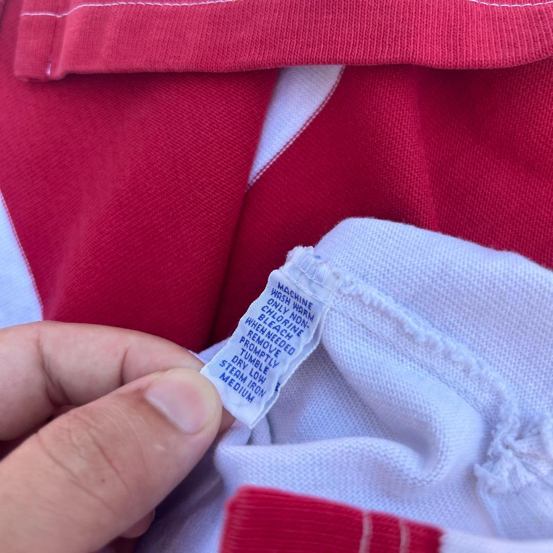 赤白 ボーダー 90s POLOSPORT ラガーシャツ 長袖 ポロシャツ