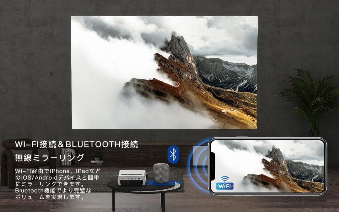 COOAU プロジェクター 小型モバイル 家庭用