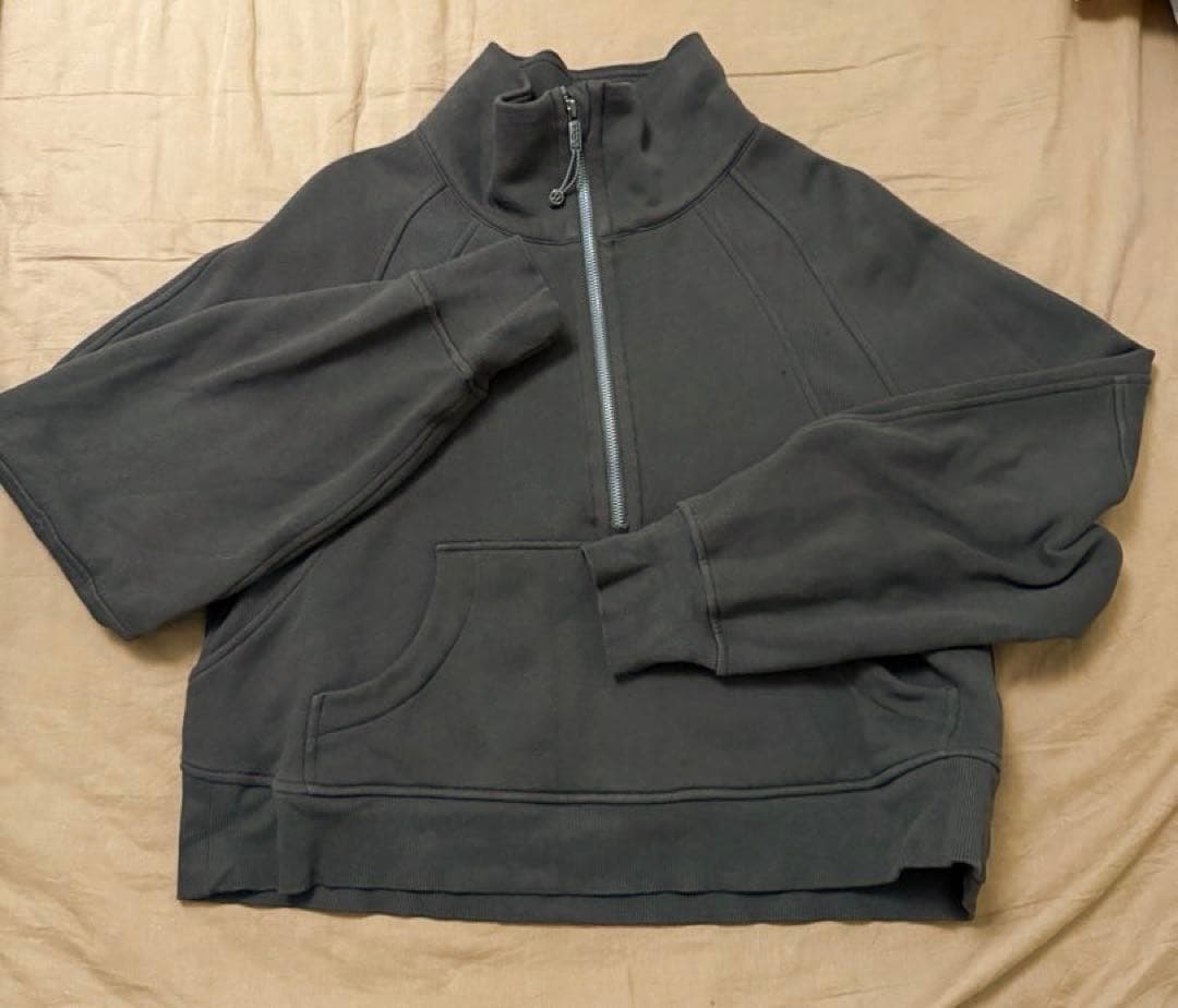 Scuba オーバーサイズ ファネルネックハーフジップ　 espresso