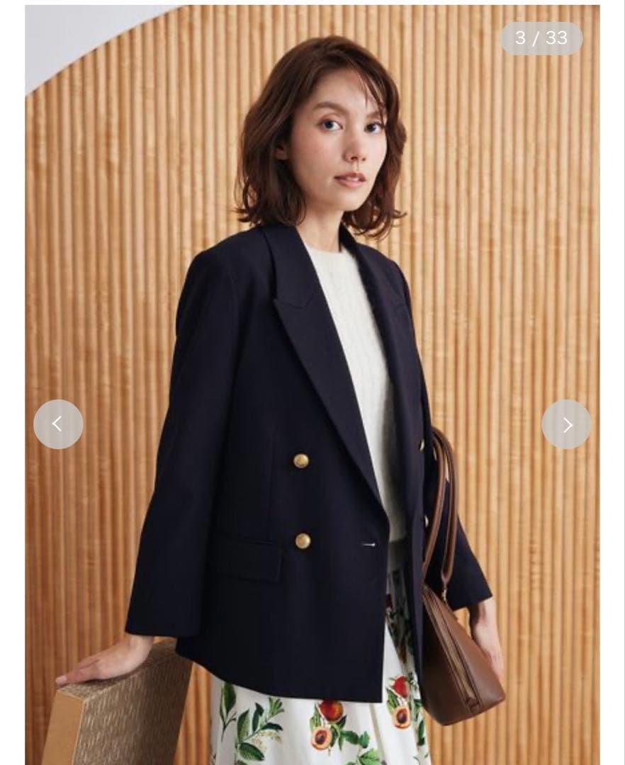 ミラオーウェン　金釦ダブルブレストブレザー