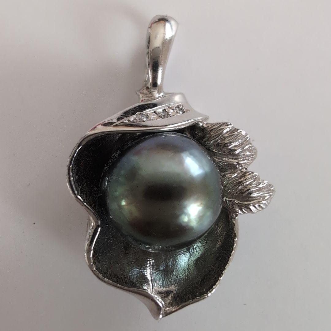 ブラックパール ペンダントトップ　k14WG刻印あり