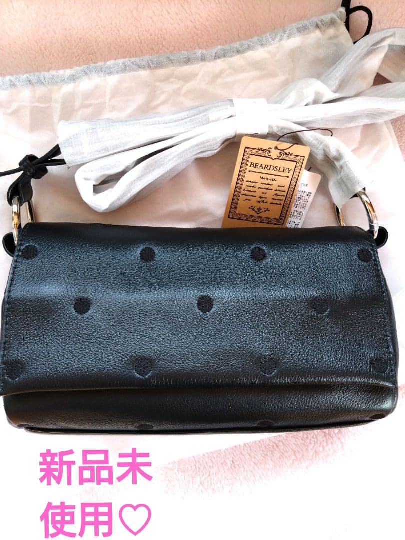 ビアズリー ドット柄レザーショルダーバッグ♡新品