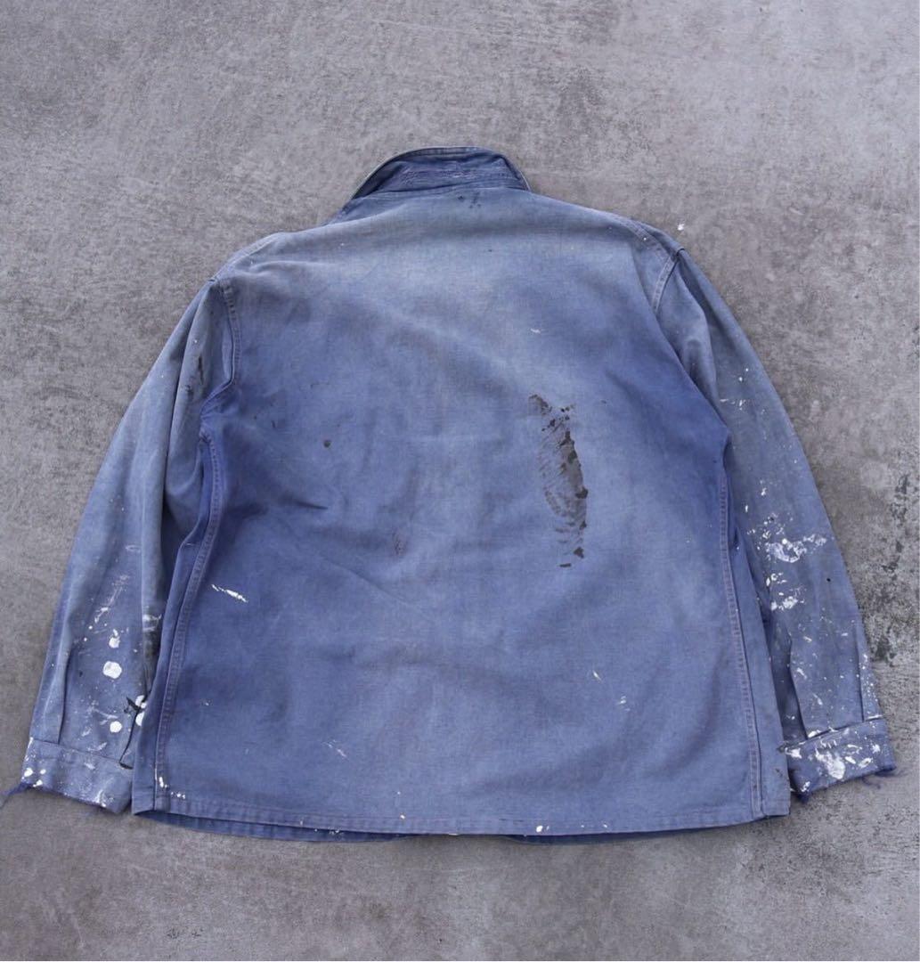 フレンチヴィンテージ ペンキ飛び カバーオール ワークジャケット