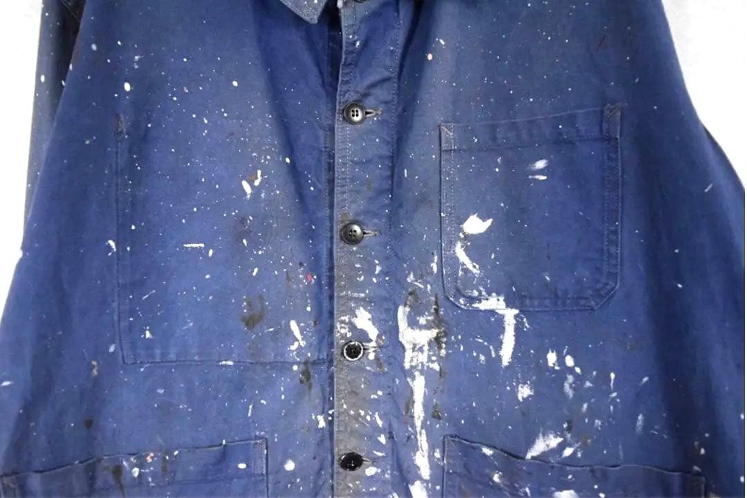 フレンチヴィンテージ ペンキ飛び カバーオール ワークジャケット