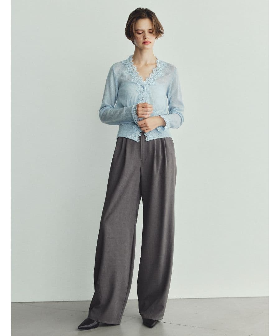 実物写真掲載 即完 Aimeine エメイン シアーモヘヤレースカーディガン