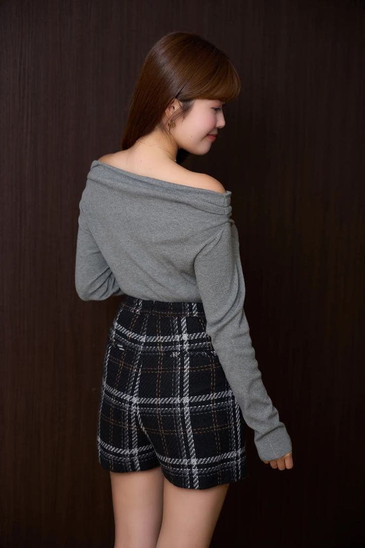 スカート Herlipto Tweed Check Mini Skort