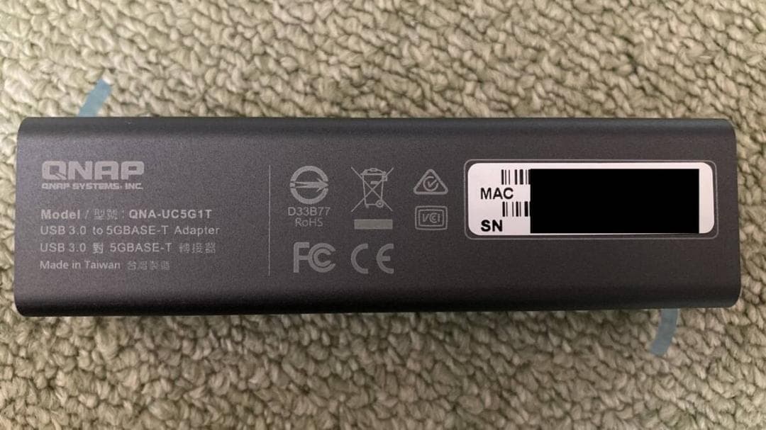 QNAP QNA-UC5G1T USB3.2 Gen1 5GbEアダプター4