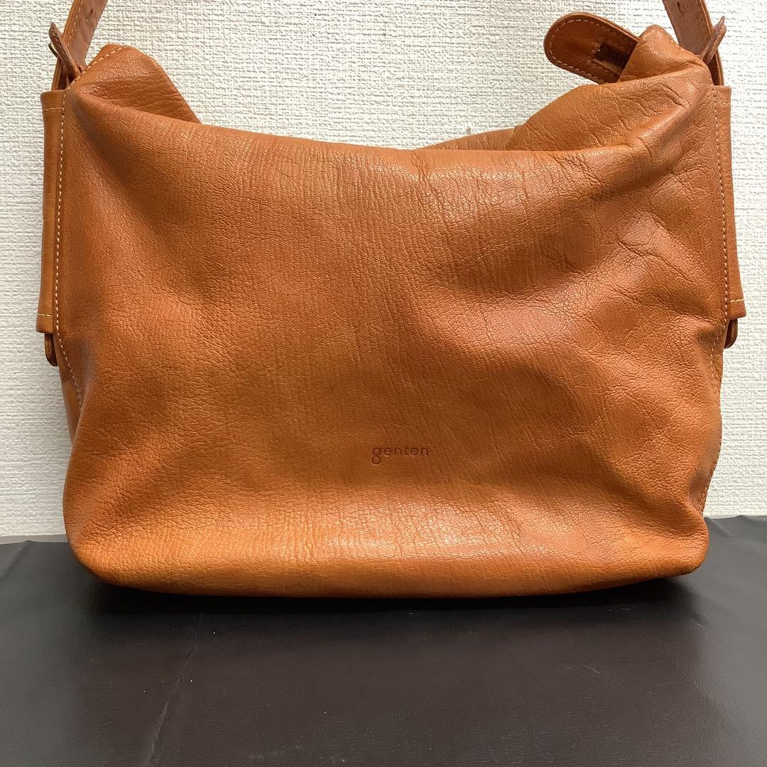 r*n様 【美品】genten ゲンテン 本革 ワンショルダー バッグ キャメル