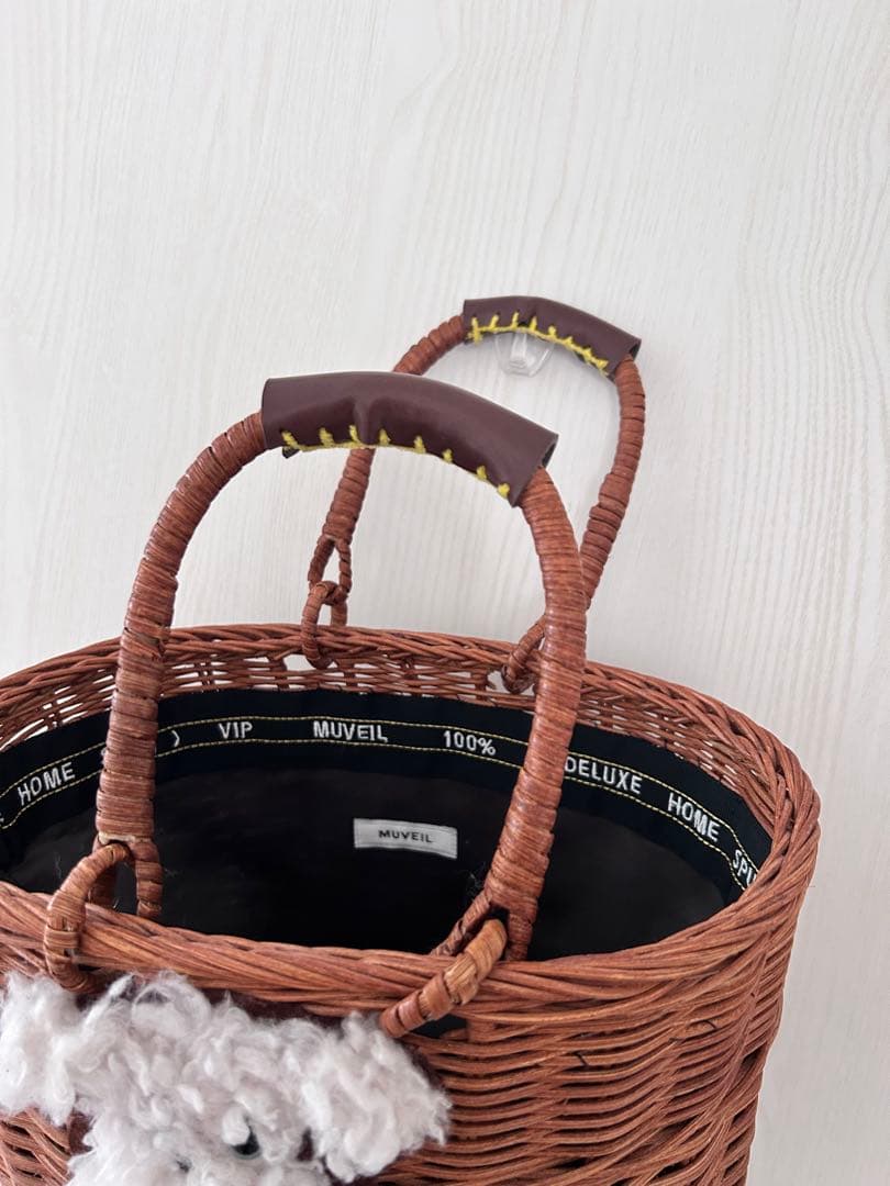 【muveil】 カゴバッグ シュナウザー ホワイト