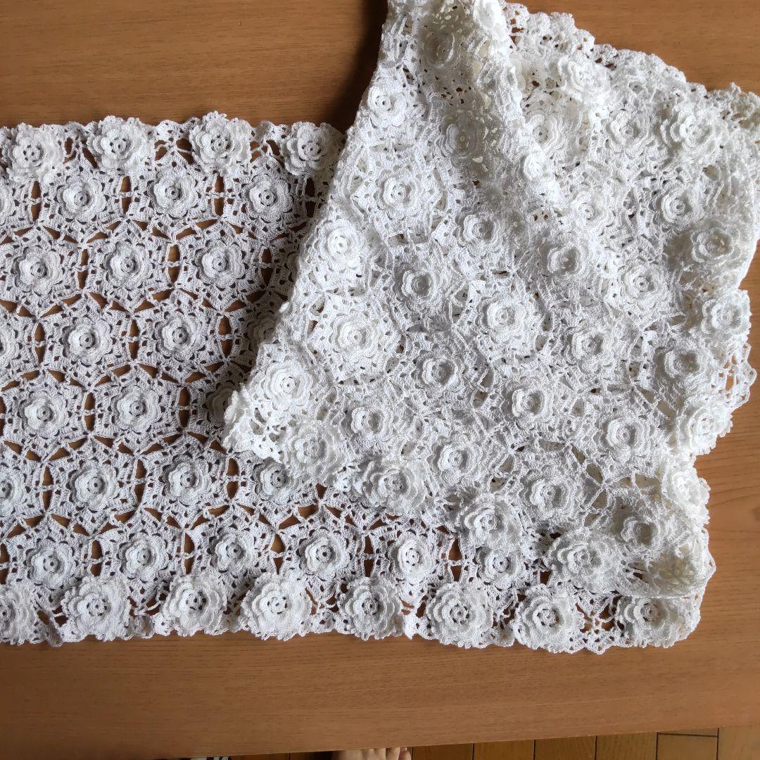 樹里レース編みドイリーお花モチーフホワイトハンドメイド