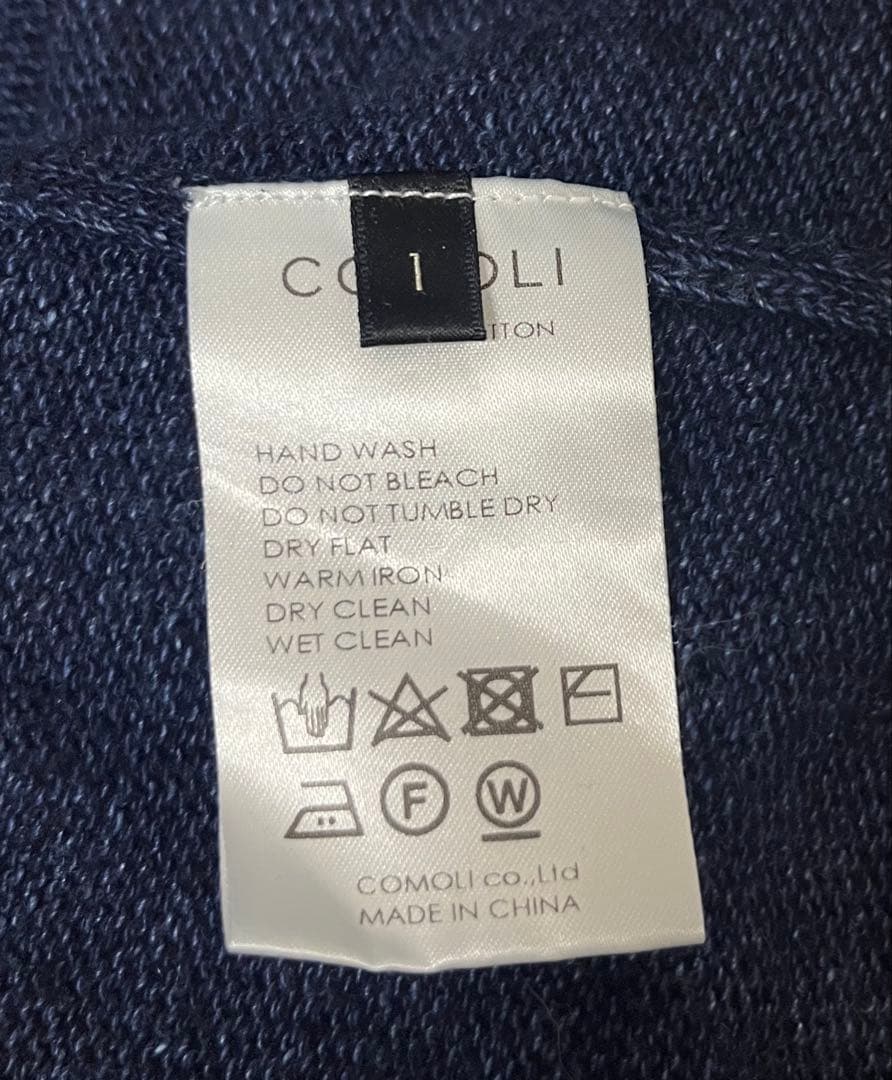 Comoli インディゴ　クルーネックニット　サイズ1【美品】