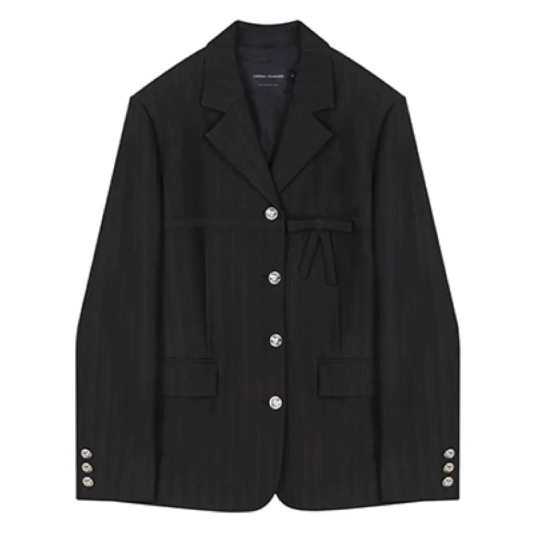 リボンブラックドレープジャケットC1514