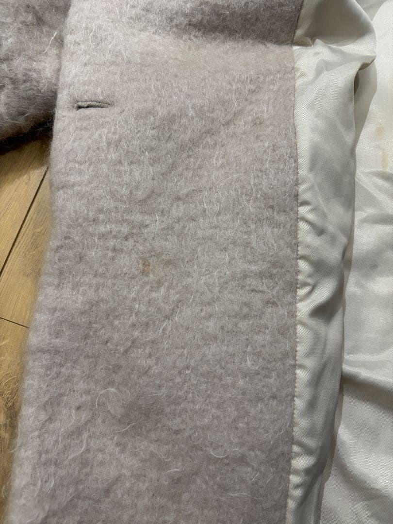 Ameri VINTAGE ウールモヘヤ ロングコート S ライトグレー