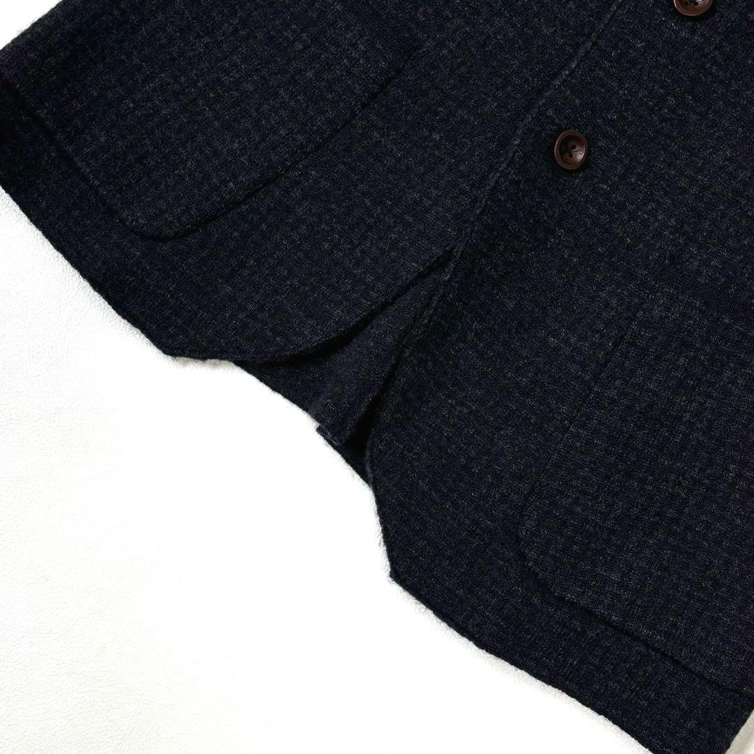 45R ウール ニットジャケット 2 チェック テーラード