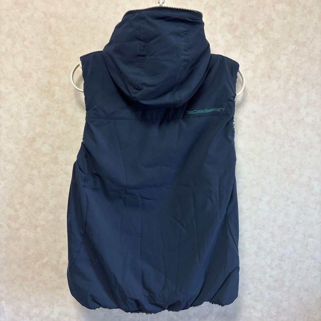 ROSASEN アウター 蓄熱 保温 撥水チェック柄ボアリバーシブルベスト