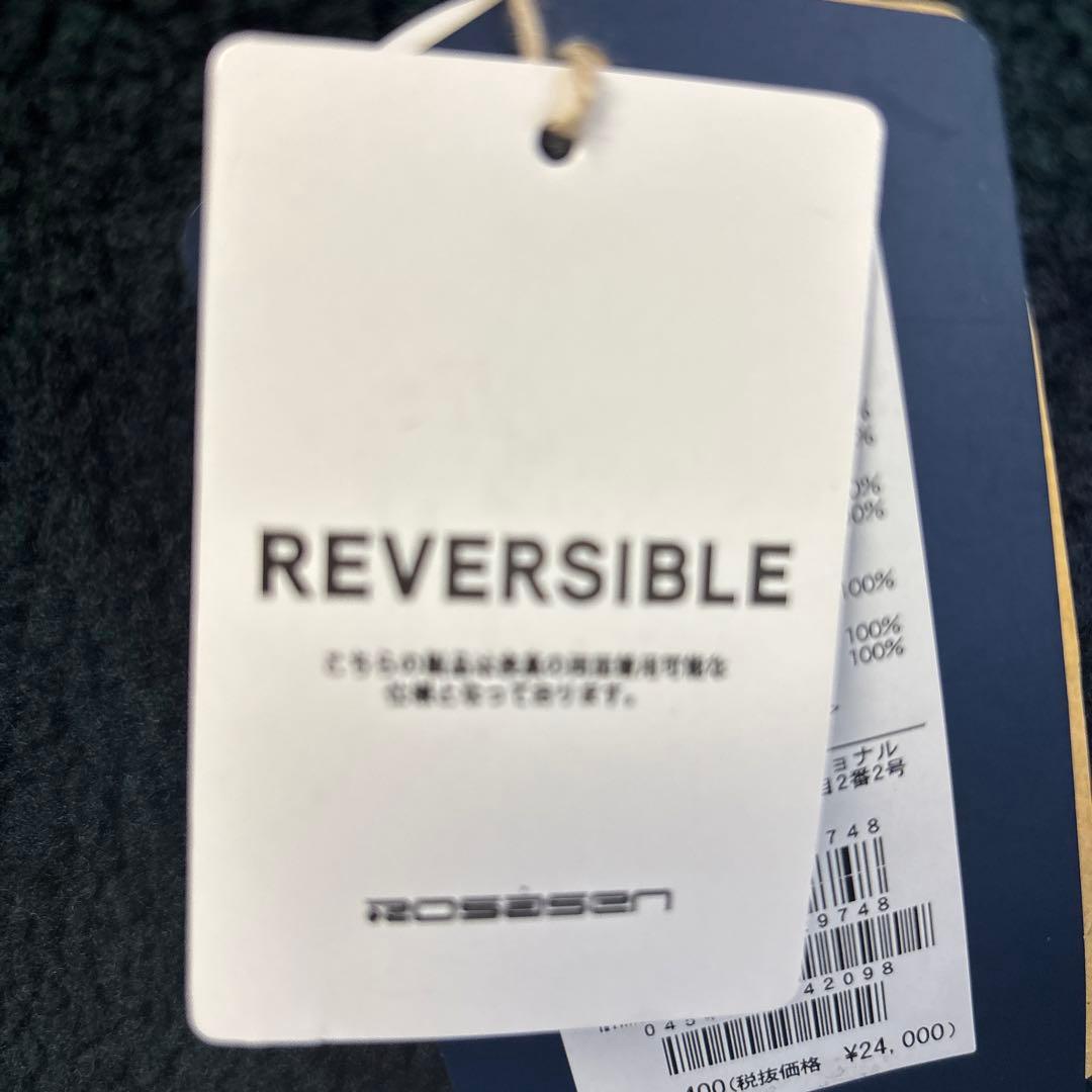 ROSASEN アウター 蓄熱 保温 撥水チェック柄ボアリバーシブルベスト