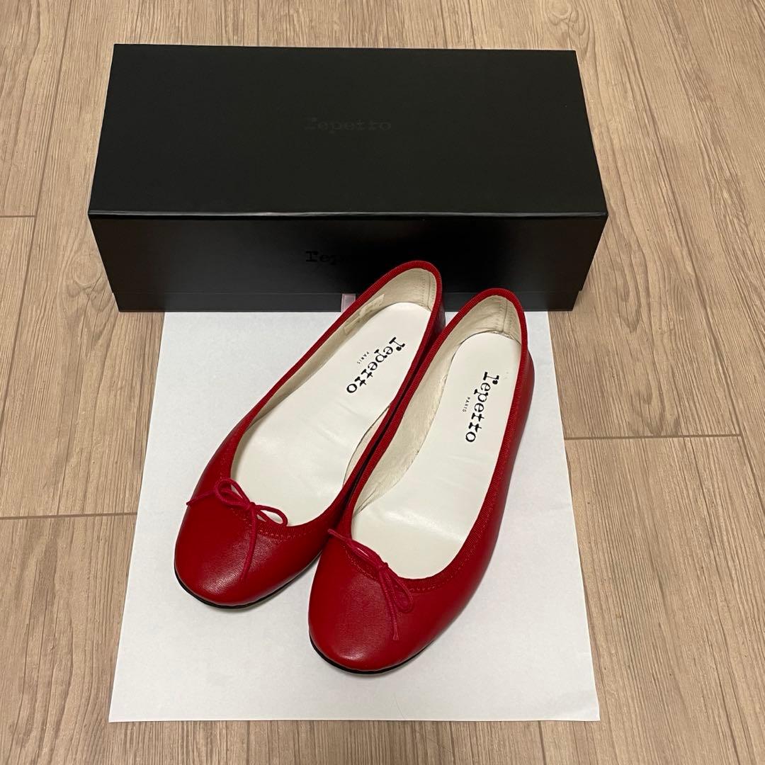 レペット　バレエシューズ　36.5㎝　赤　レザー