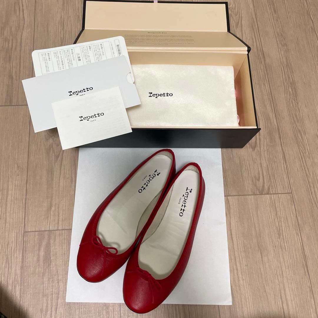 レペット　バレエシューズ　36.5㎝　赤　レザー