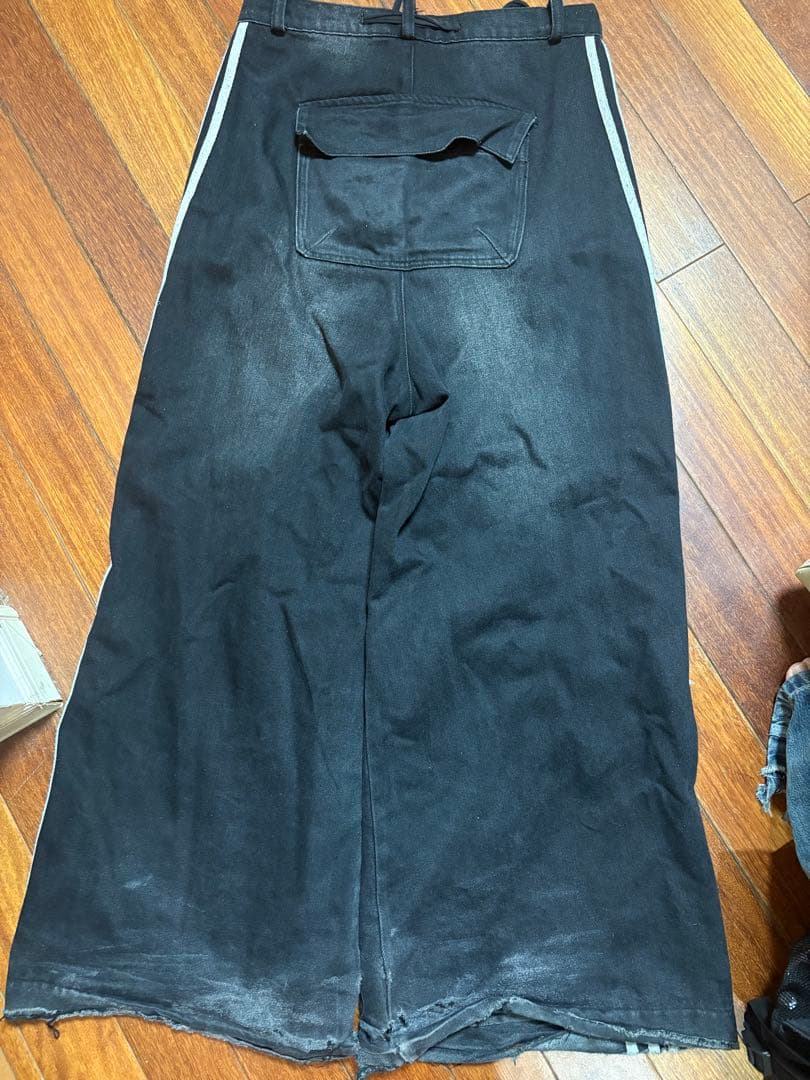 yori 5ストライプダメージデニムパンツ