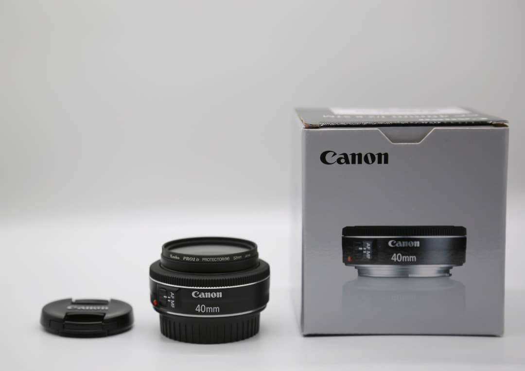 【美品】CANON EF40mm F2.8 STM フード　フィルター付属