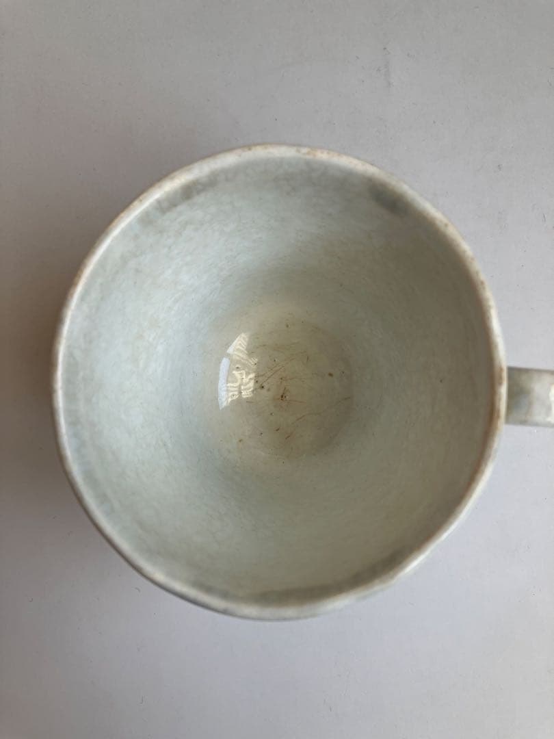 レア19C　クレイユモントロー　レリーフの美しいカップ フランス　アンティーク