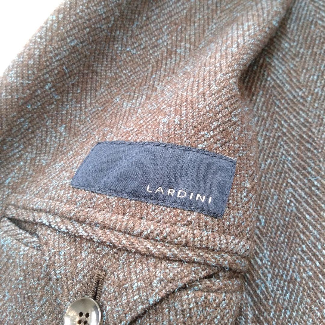 ラルディーニ テーラードジャケット ヘリンボーン ウール ブラウン 46 M
