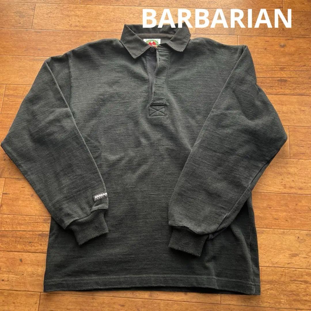 BARBARIAN ラガーシャツ M ブラック
