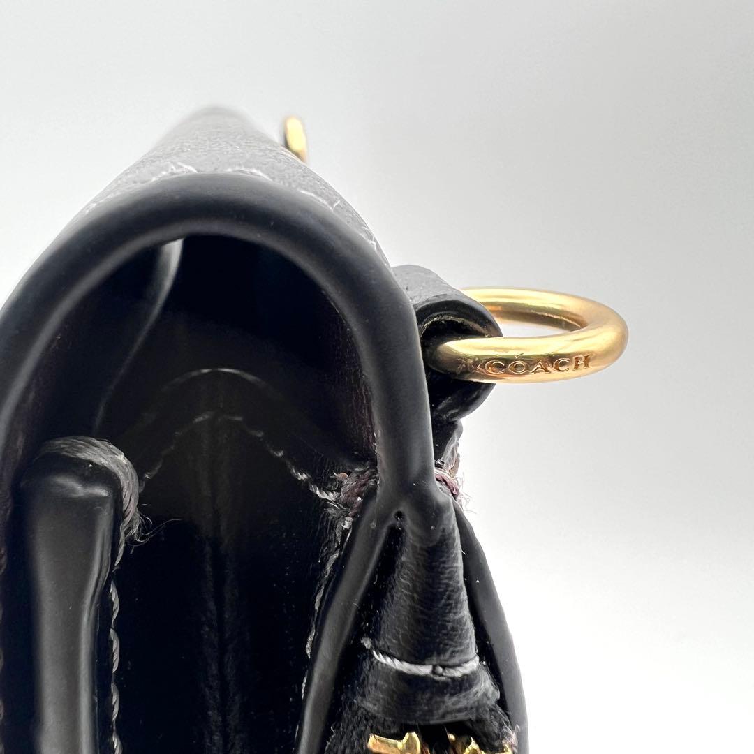 【美品】COACH コーチ クロスボディ・シグネチャー キャンバス スマホ