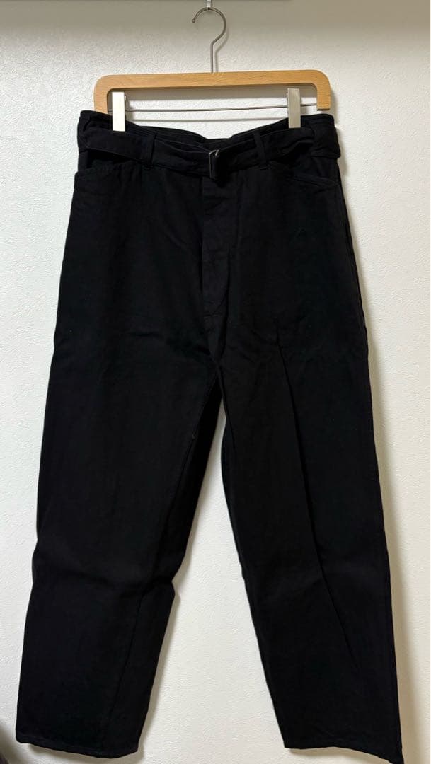 COMOLI 25ss デニムベルテッドパンツ black サイズ3