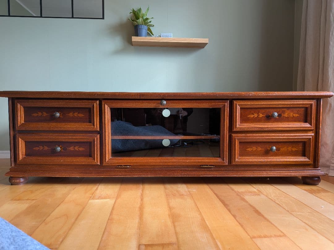イタリア製 インポート 木製テレビ台 引き出し✕４付き
