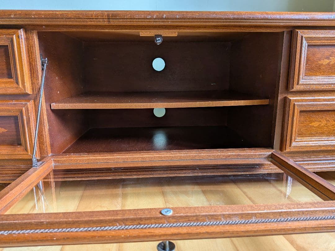 イタリア製 インポート 木製テレビ台 引き出し✕４付き