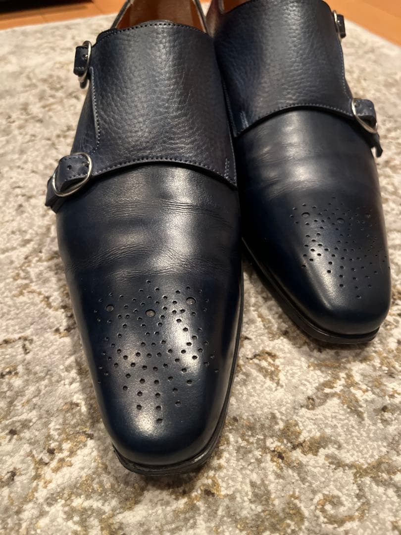 雅さま専用　サントーニ　ダブルモンク　ネイビー　8　27CM