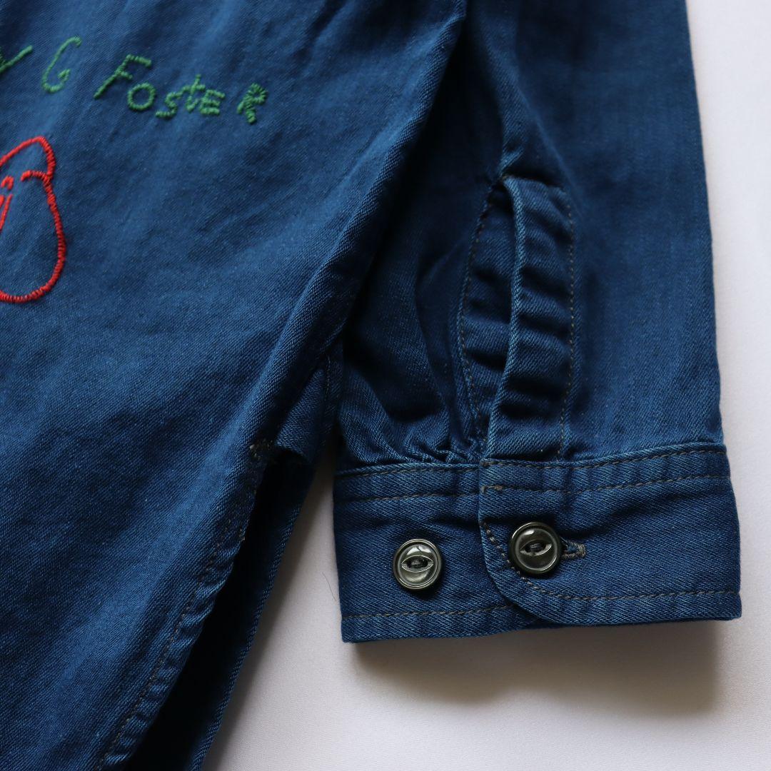 新品未使用‼️DENIM DUNGAREE スラブヤーン刺繍シャツ120ネイビー
