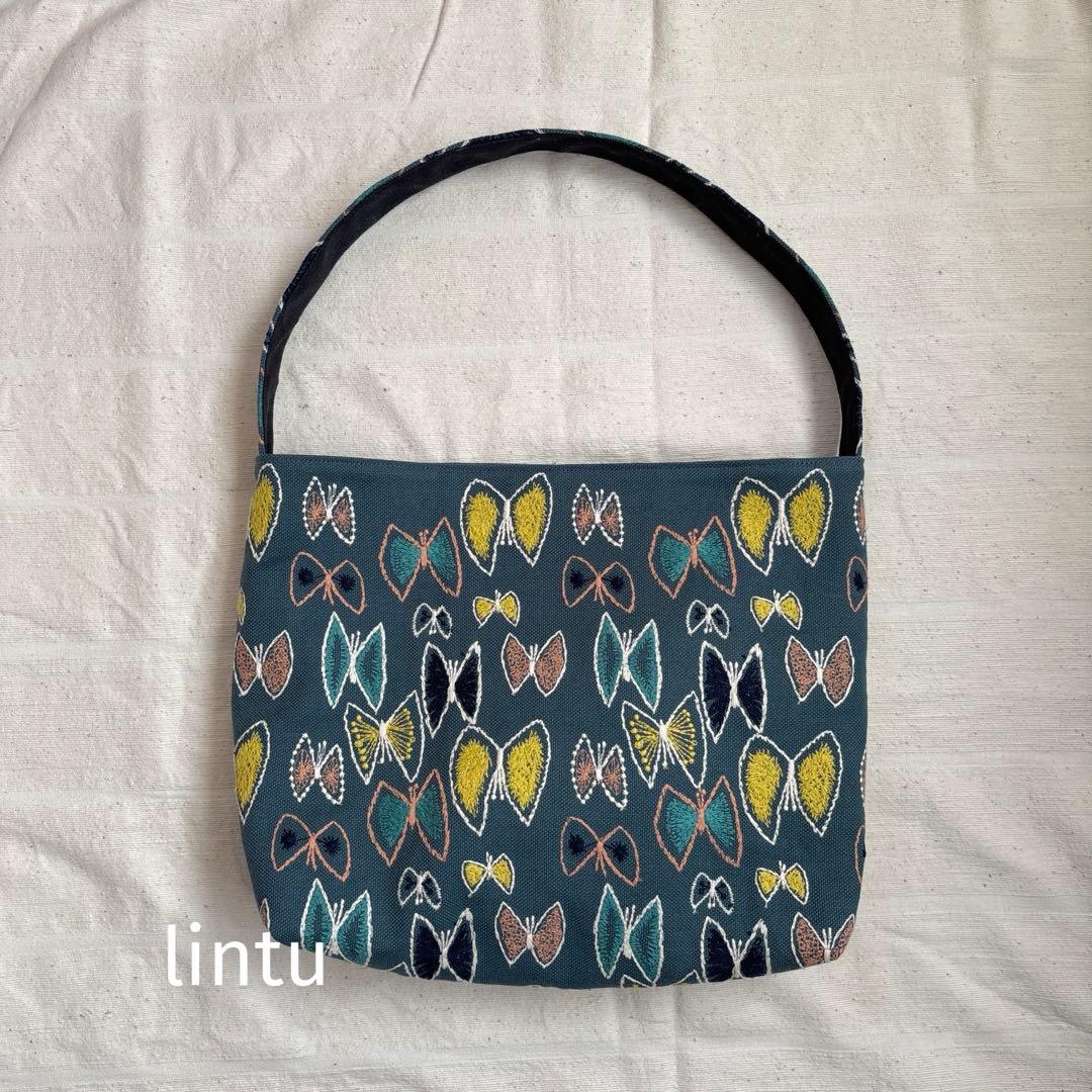 ハンドメイド＊sky flowerワンハンドルバッグ　minaperhonen