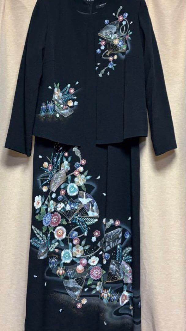 縮緬工房 セットアップ　留袖風ワンピース　ジャケット　ちりめんサイズ11