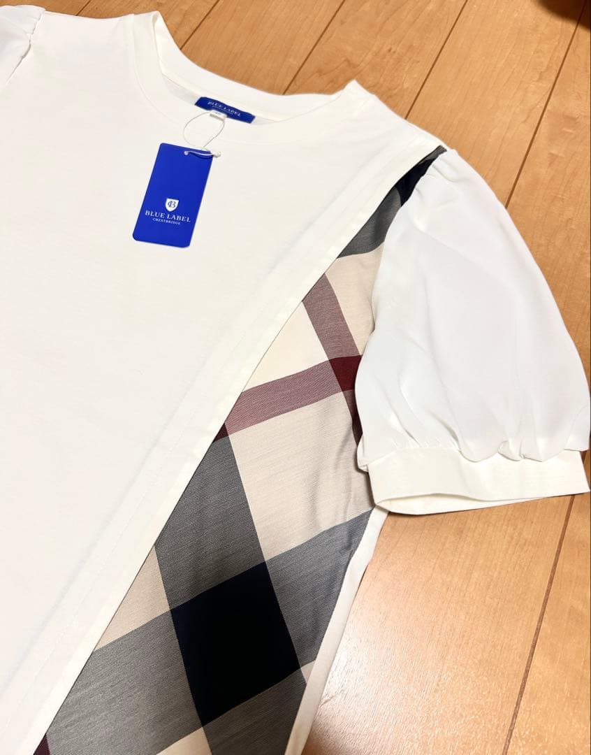 ブルーレーベルクレストブリッジ チェックコンビ Tシャツ カットソー 新品 L
