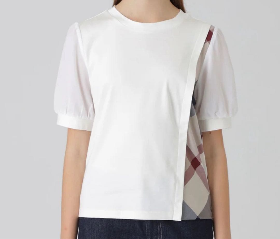 ブルーレーベルクレストブリッジ チェックコンビ Tシャツ カットソー 新品 L