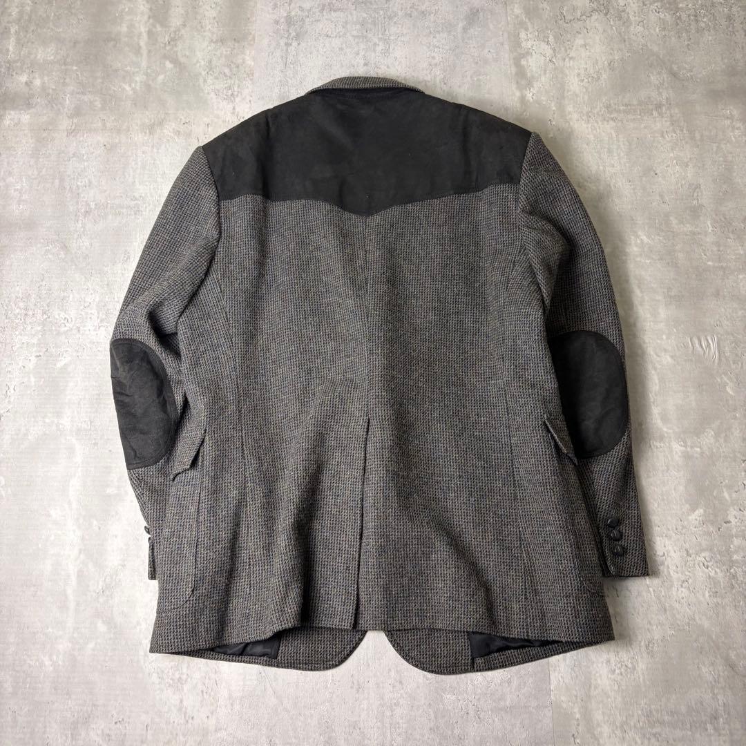 メキシコ製 PENDLETON レザーパッチ ツイードジャケット 44 グレー