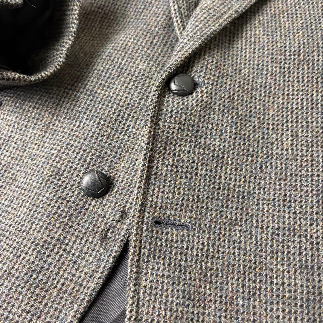 メキシコ製 PENDLETON レザーパッチ ツイードジャケット 44 グレー