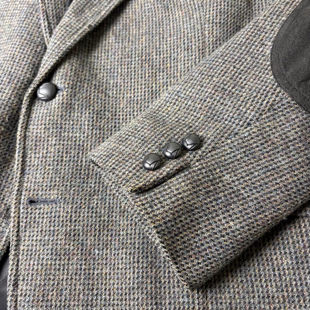 メキシコ製 PENDLETON レザーパッチ ツイードジャケット 44 グレー