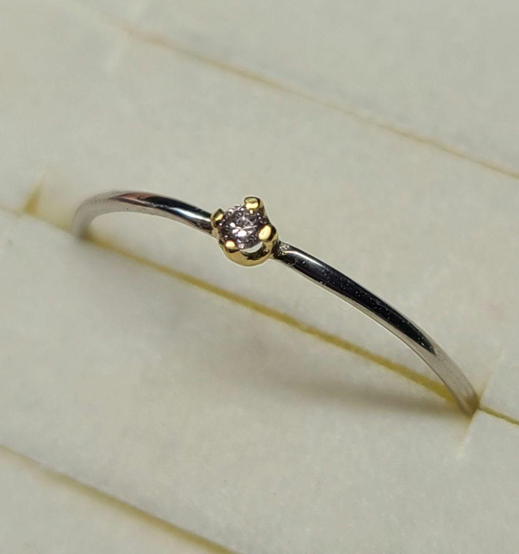 素晴らしいピンクの輝き★天然ピンクダイヤモンド18金&Pt900★