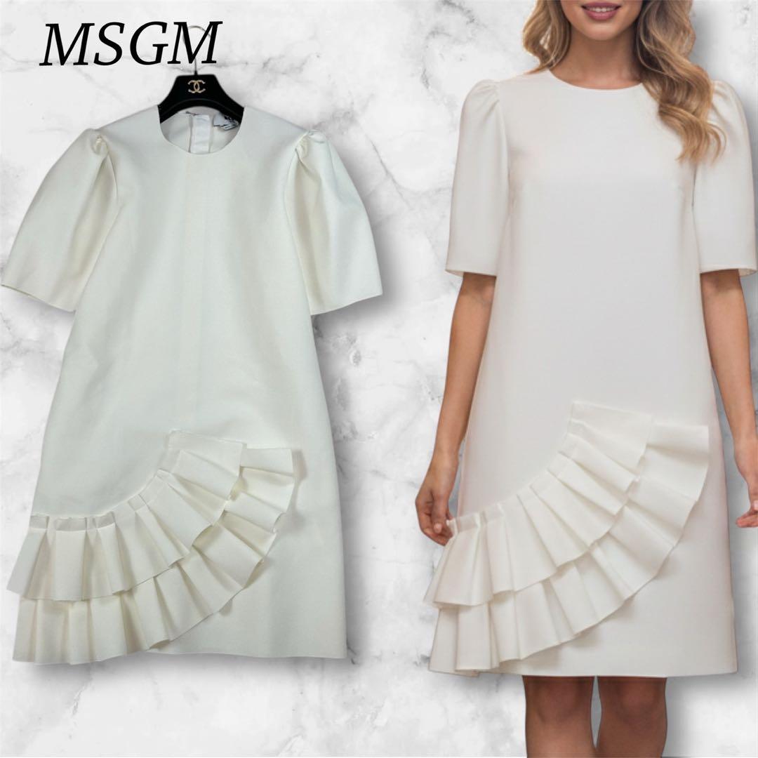 K833 美品 M エムエスジーエム めるる着用 ひざ丈ワンピース レディース