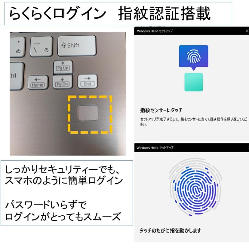 【超希少&美品】VAIO Pro PF ホワイト指紋認証オフィス付きノートPC