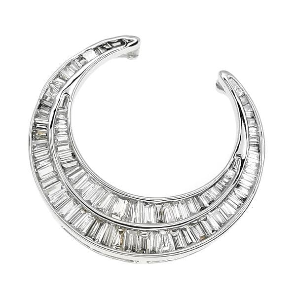 K18WG ダイヤ ペンダントトップ ホースシュー 0.72ct