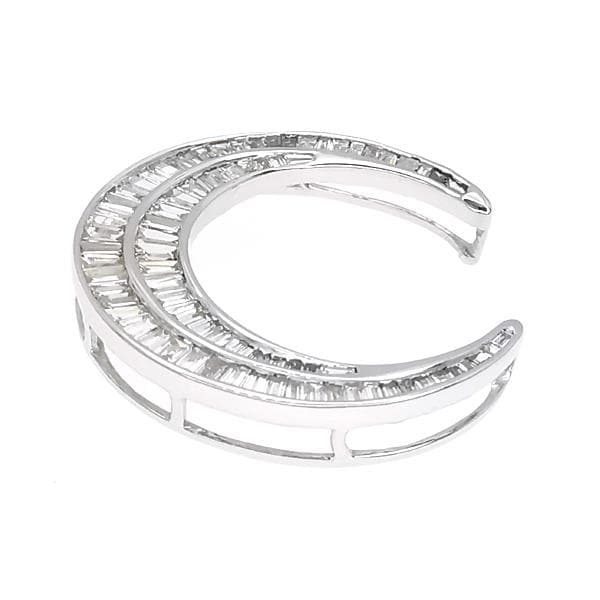 K18WG ダイヤ ペンダントトップ ホースシュー 0.72ct